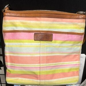 Coach Pastel Striped Crossbody Bag
